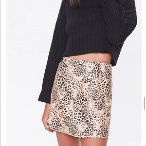 Animal print mini skirt